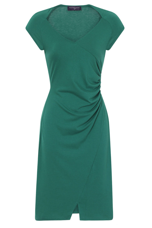 Hot Squash Raglan Sleeve Side Ruched Dress Lawn