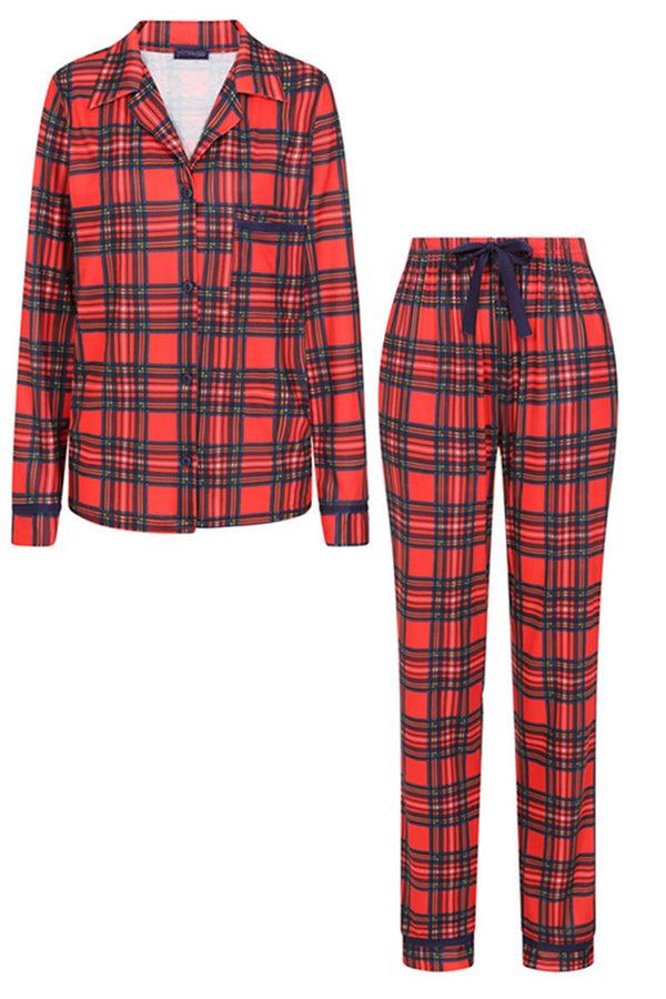 Hot Squash Red Tartan Jersey Womens Pyjama Set