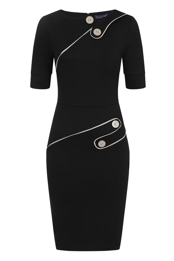 Hot Squash Richmond Ponte Dress Black And Grey