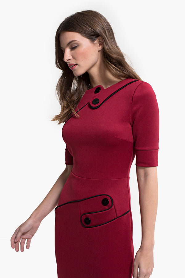 Hot Squash Richmond Ponte Dress Red