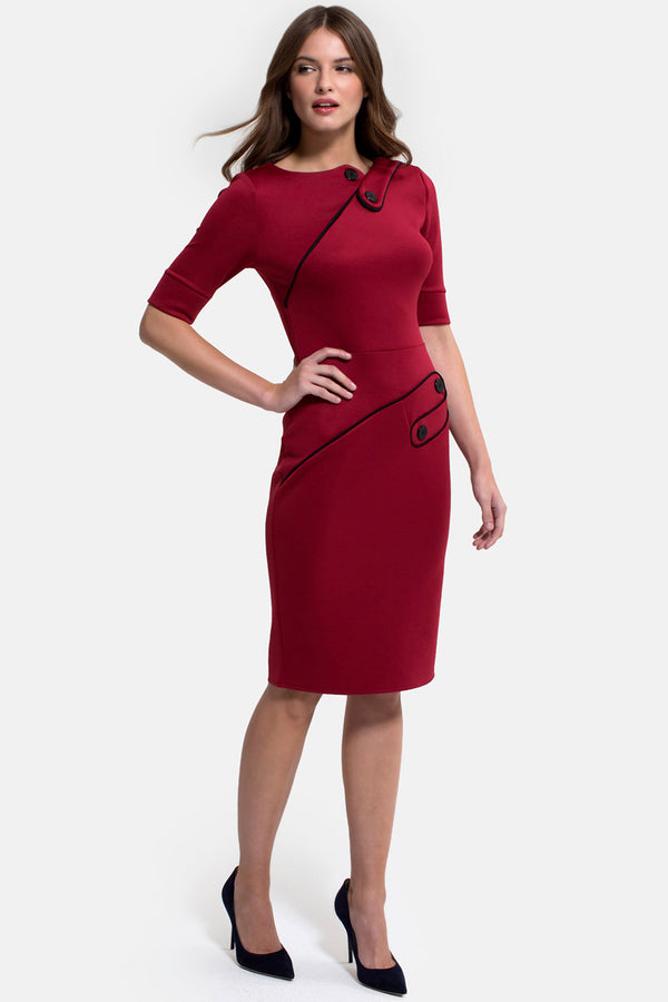 hot squash Richmond Ponte Dress Red