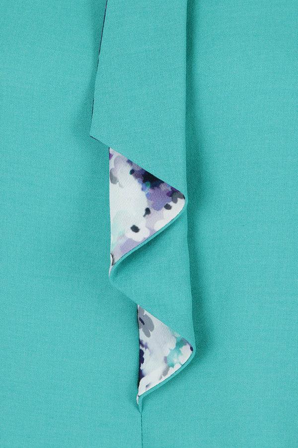 Hot Squash River-Tie Bat-Sleeved Top Bright Green