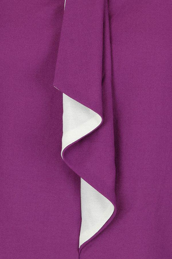 Hot Squash River-Tie Bat-Sleeved Top Purple