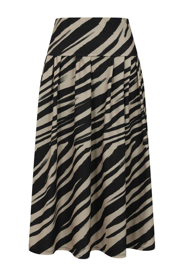 Hot Squash Roll Top Maxi Skirt Animal Stripes