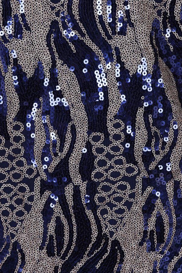 Hot Squash Round Neck Sequin Party Top