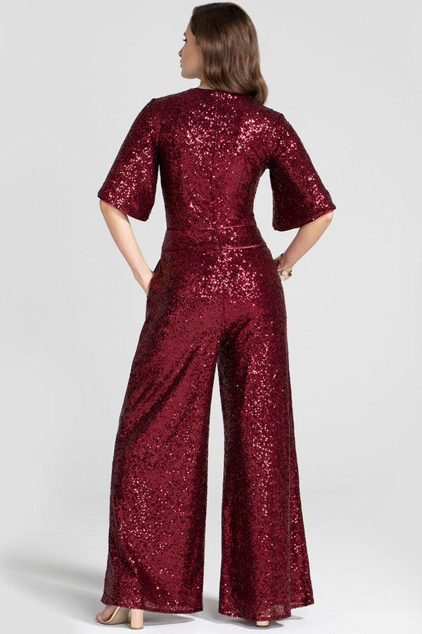 Hot Squash Sequin Batwing Jumpsuit