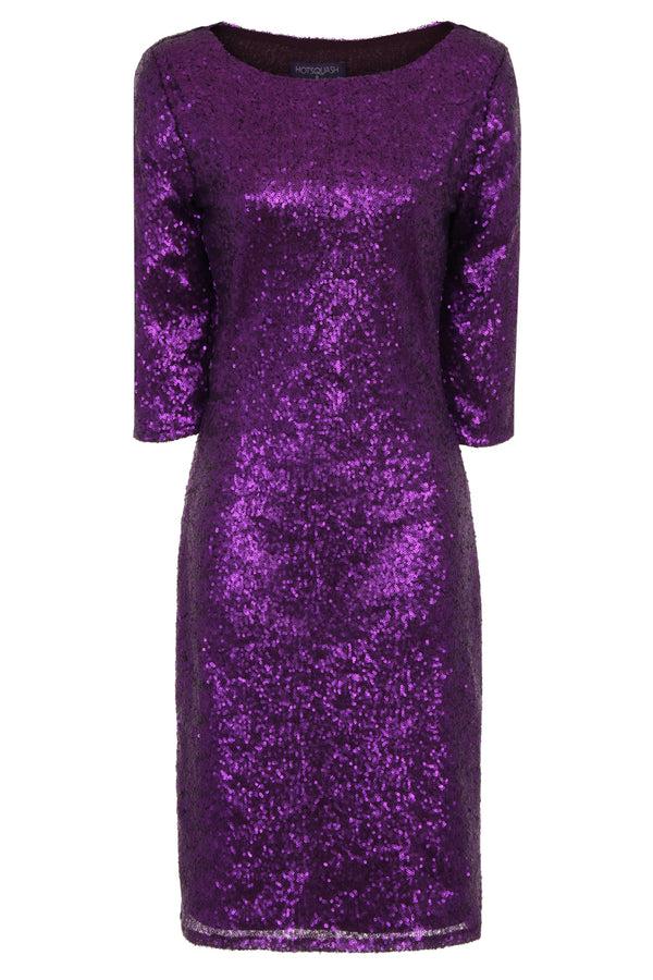 Hot Squash Sequin Dress Purple