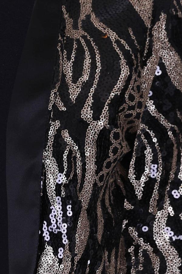 Hot Squash Sequin Jacket With Tuxedo Trim