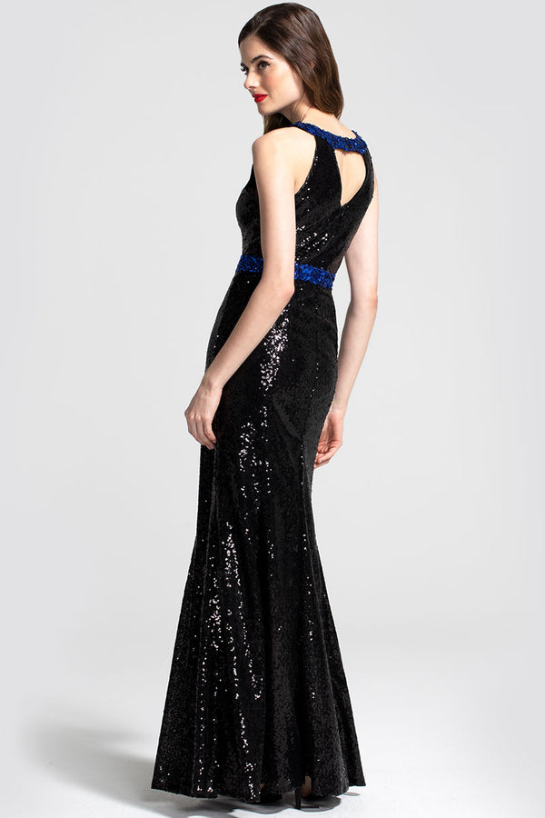Hot Squash Sequin Maxi Keyhole Dress