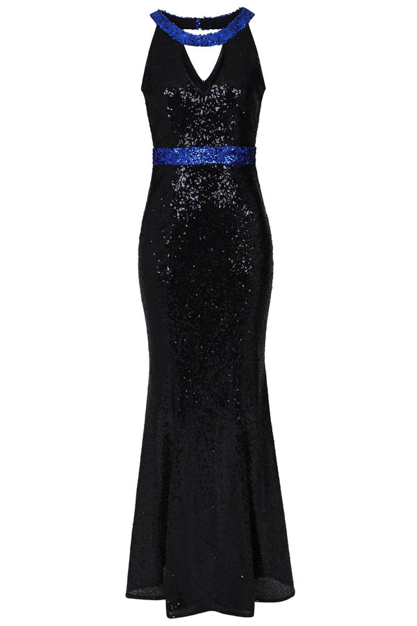 Hot Squash Sequin Maxi Keyhole Dress