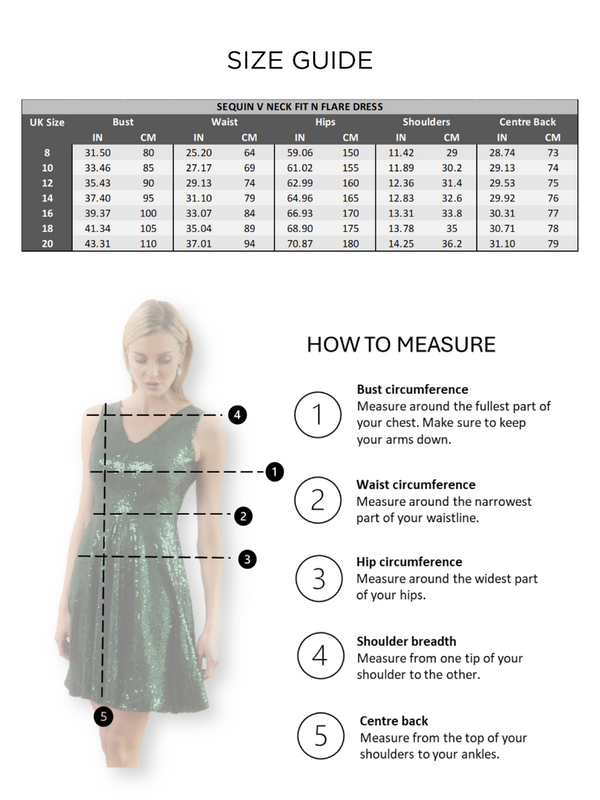 Hot Squash Sequin V Neck Fit And Flare Dress Navy