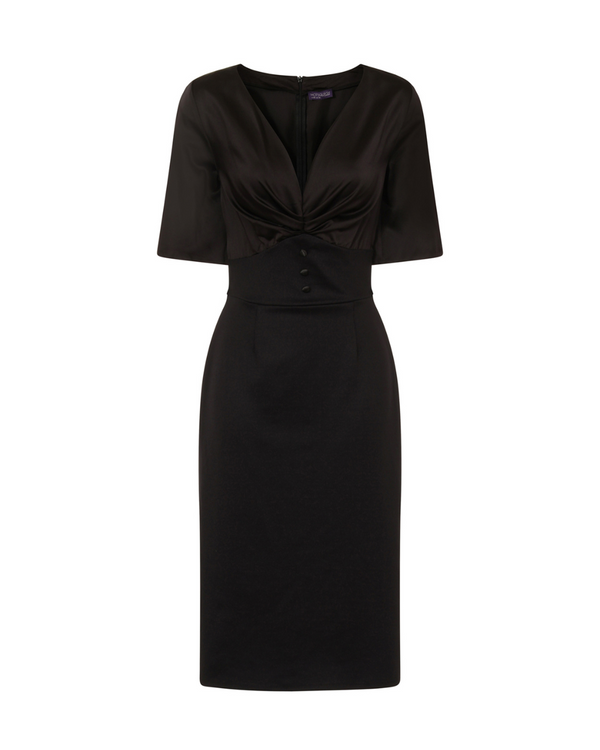 Hot Squash Short Sleeve Cocktail Dress Black