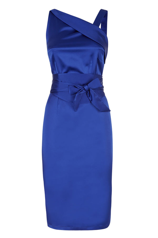 Hot Squash Silky Dress With Obi Belt