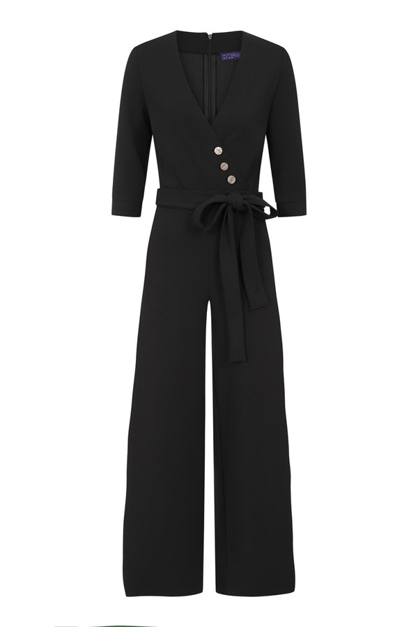 Hot Squash Smart Scuba Jumpsuit With Buttons Black