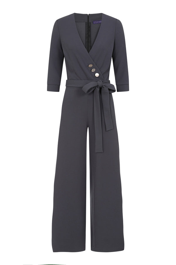 Hot Squash Smart Scuba Jumpsuit With Buttons Grey