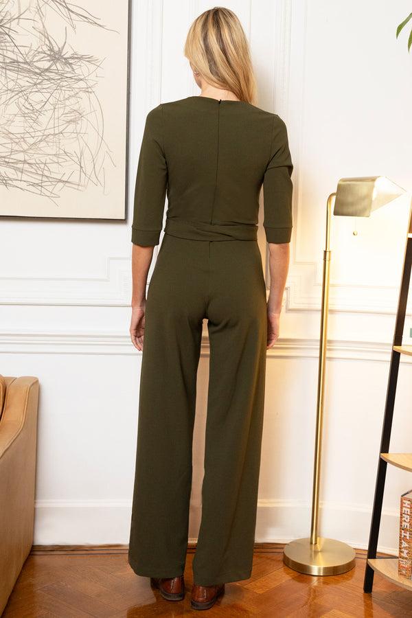 Hot Squash Smart Scuba Jumpsuit With Buttons Khaki