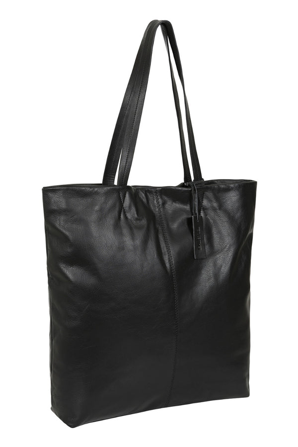 hot squash Soft Leather Shopper Black