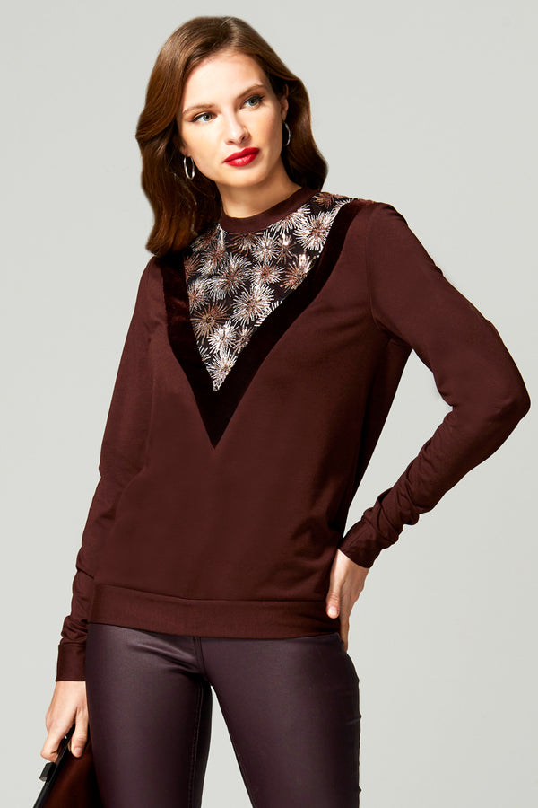 hot squash Sweater Top with Velvet