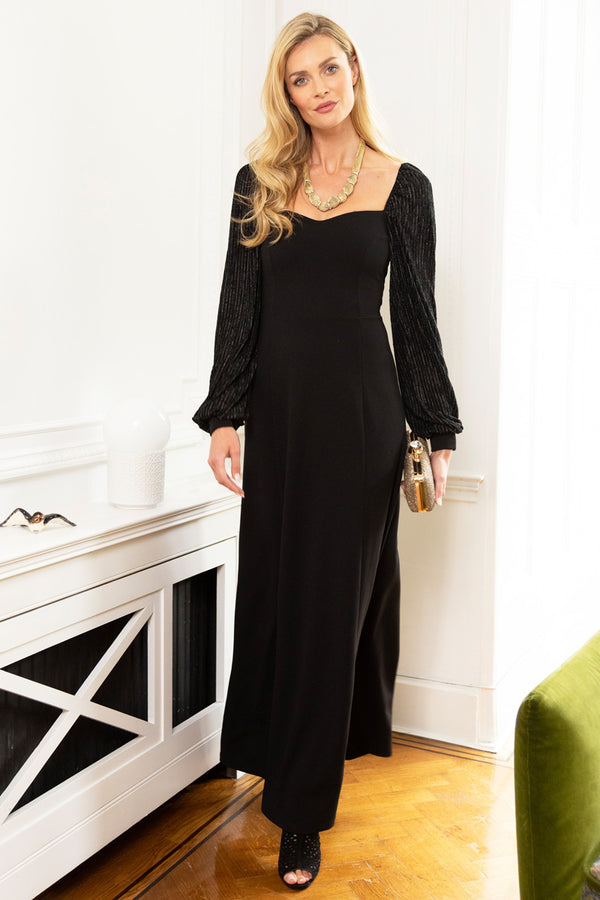 Hot Squash Sweetheart Neckline Maxi Dress Black