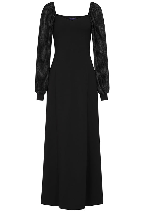 Hot Squash Sweetheart Neckline Maxi Dress Black