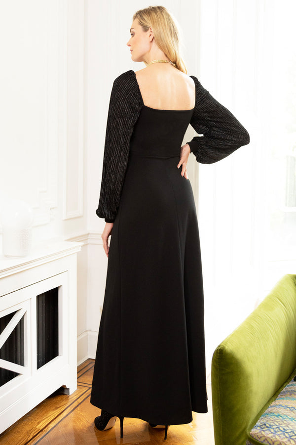 Hot Squash Sweetheart Neckline Maxi Dress Black