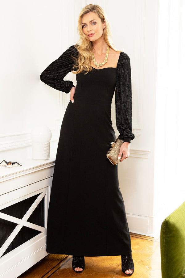 hot squash Sweetheart Neckline Maxi Dress Black
