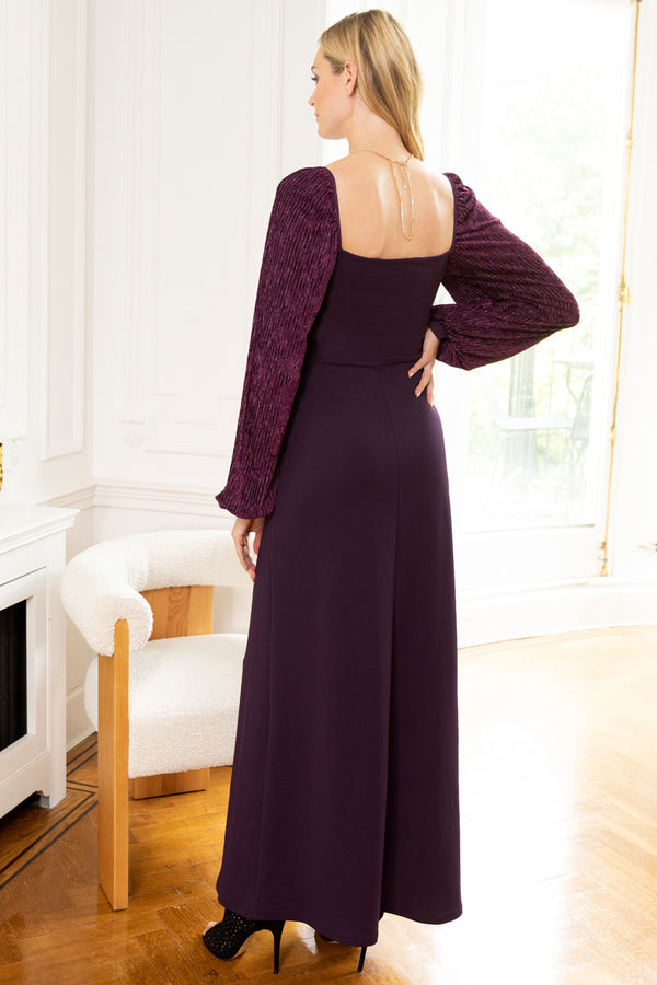 Hot Squash Sweetheart Neckline Maxi Dress Damson
