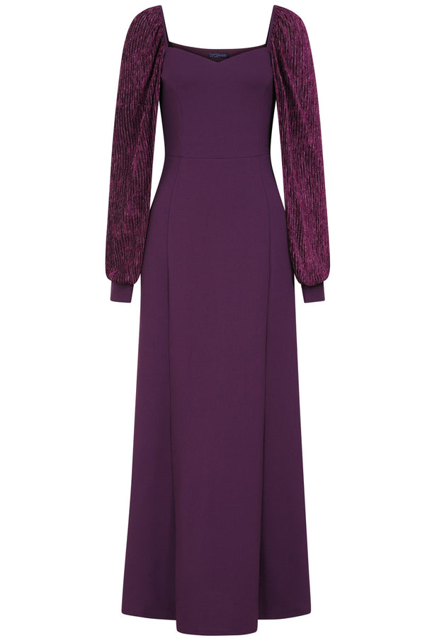 Hot Squash Sweetheart Neckline Maxi Dress Damson