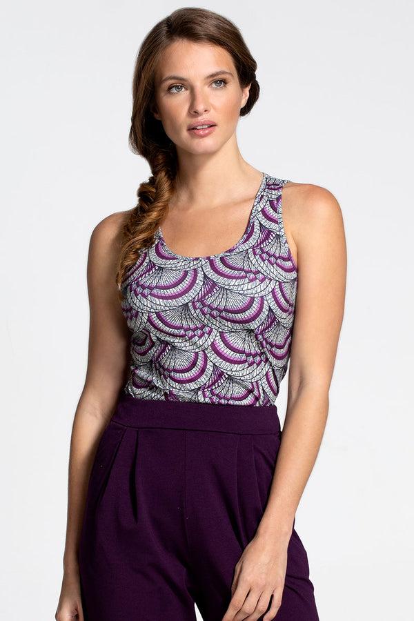 hot squash The Essential Vest Purple Kimono Print