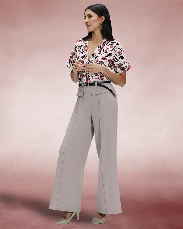 Hot Squash Utility Style Wide Leg Trousers Grey