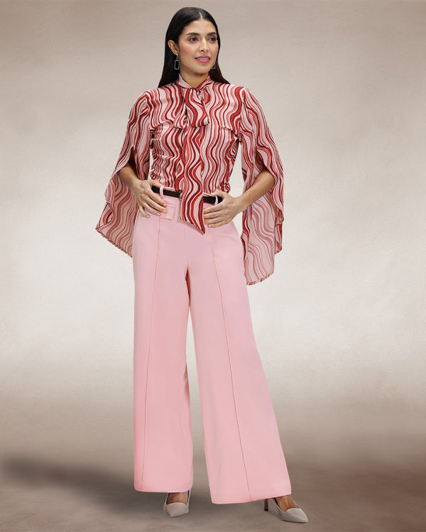 Hot Squash Utility Style Wide Leg Trousers Pink