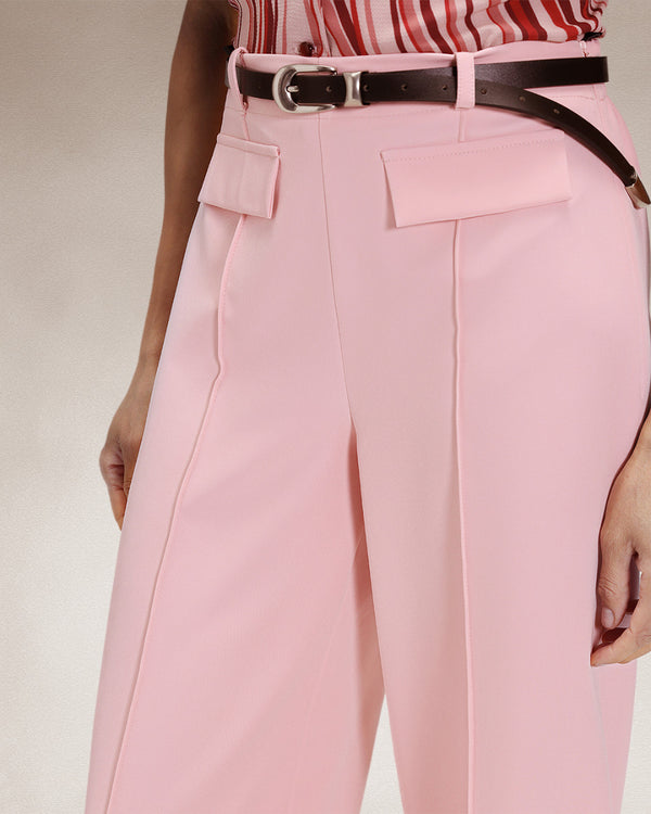 Hot Squash Utility Style Wide Leg Trousers Pink