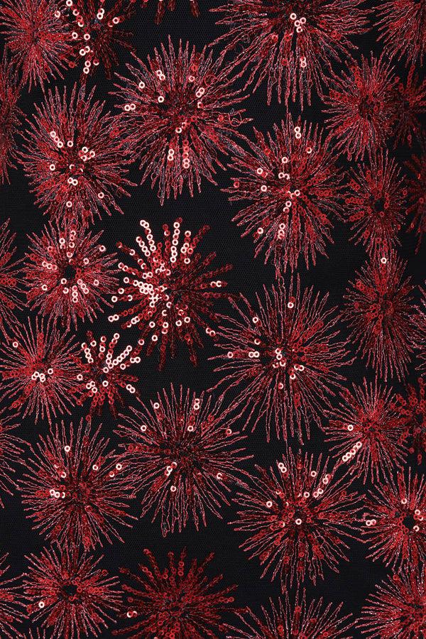 Hot Squash V Neck Sequin Party Top