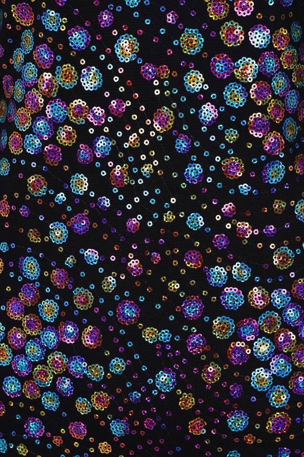 Hot Squash V Neck Sequin Party Top Colourful Dots