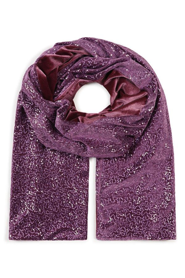 Hot Squash Velvet Sequin Scarf Lavender