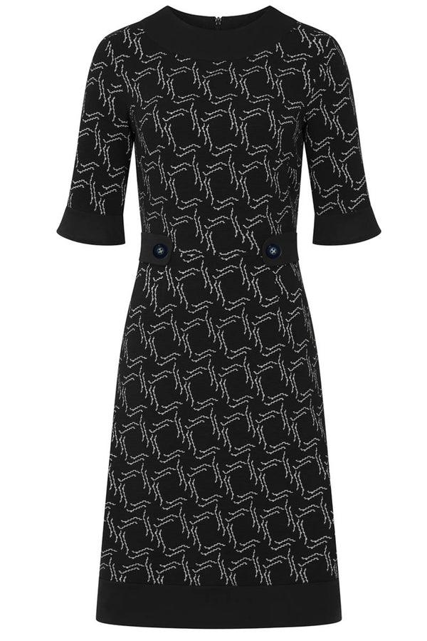 Hot Squash Vintage Feel Ponte Dress With Cuffs