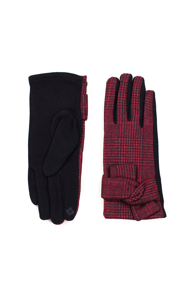 Hot Squash Women's Checked Gloves Red Checkered