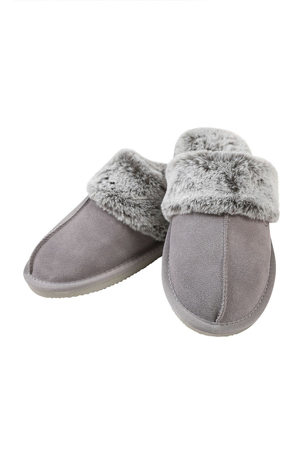 Hot Squash Women's Slip On Slippers Silver Grey