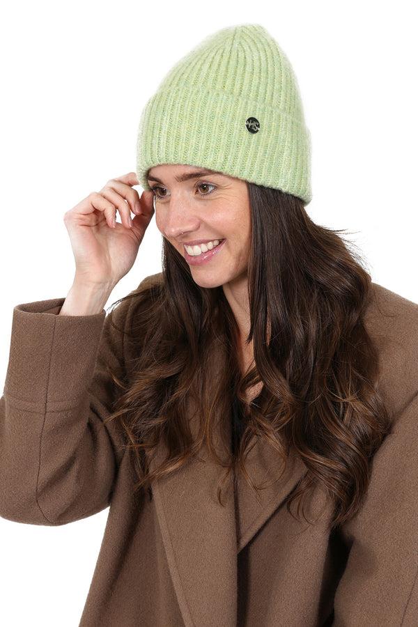 hot squash Womens Ribbed Beanie Hat Lime