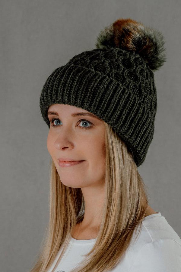 Hot Squash Womens Winter Beanie Hat Forest Green