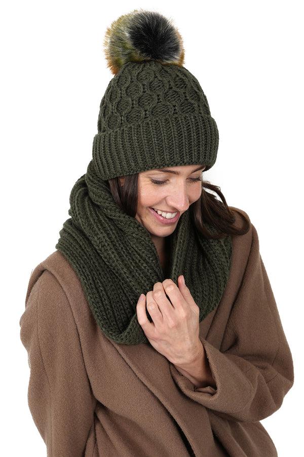 Hot Squash Womens Winter Snood Forest Green