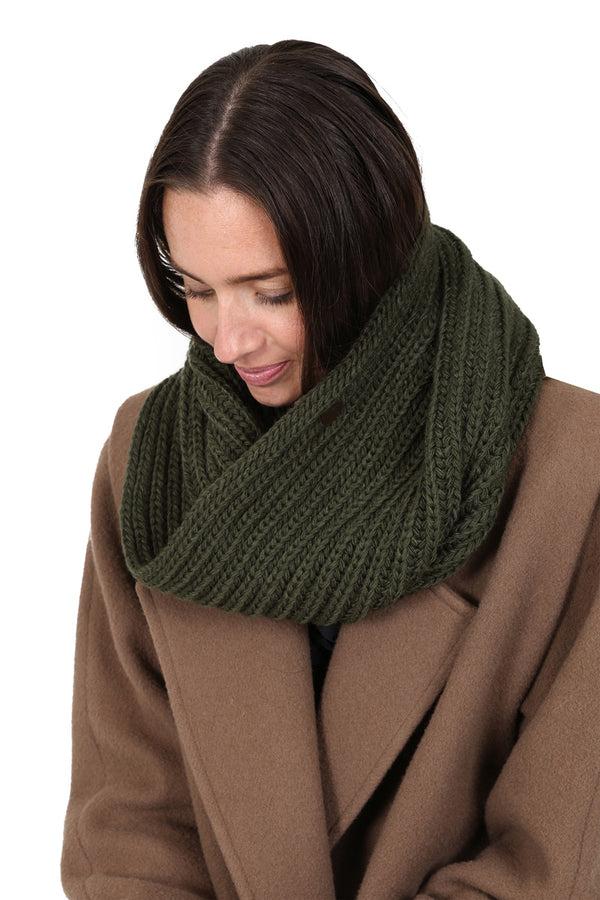 hot squash Womens Winter Snood Forest Green