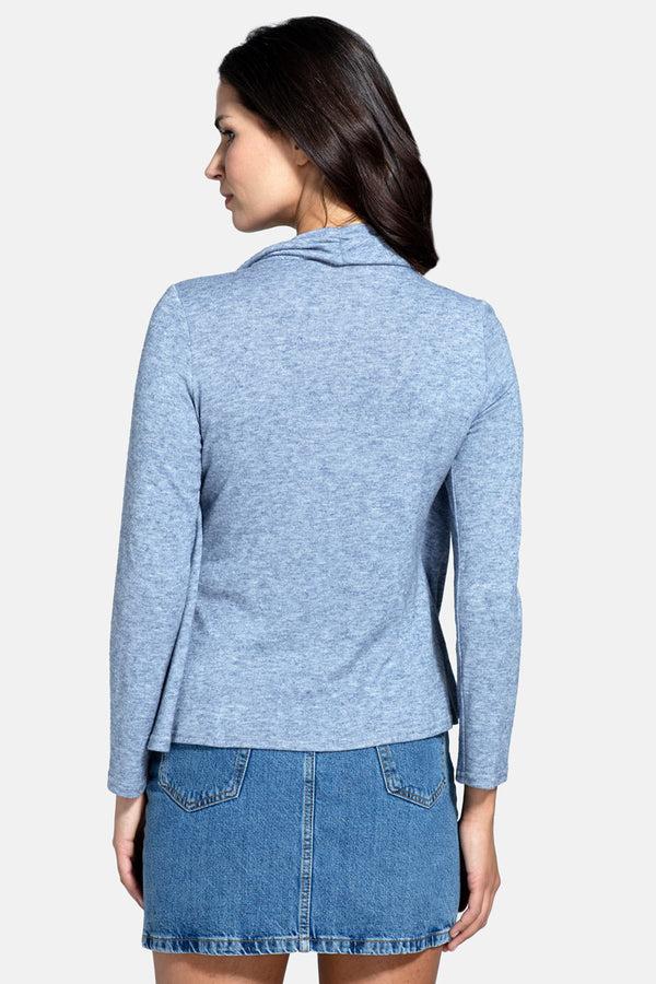 Hot Squash Knitted Top With Cardigan Draping Woodblue