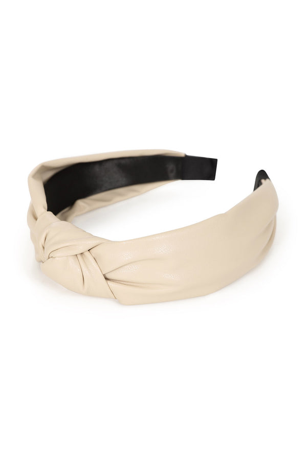 Hot Squash Leather-Look Headbands 2 Pack Pastel Cream