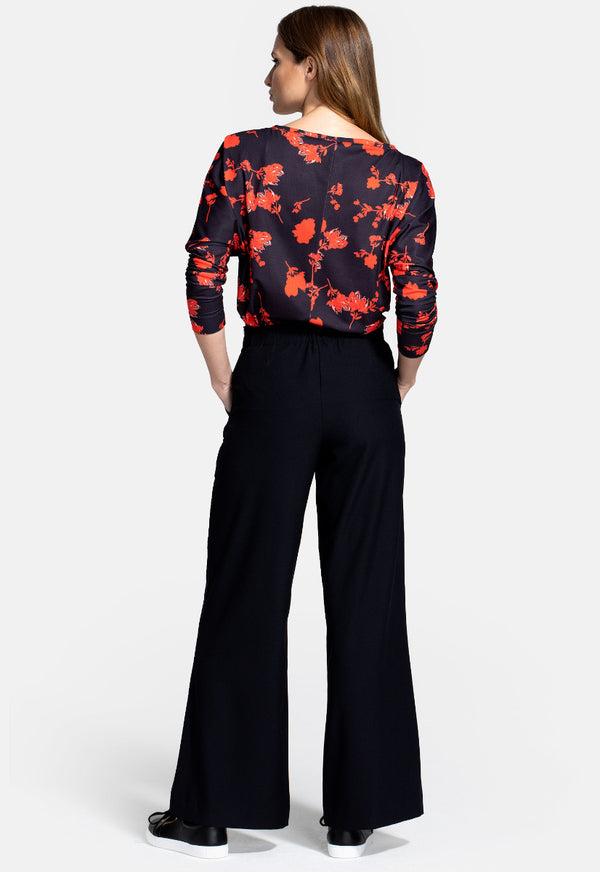 Hot Squash Luxe-Lounge Wide Leg Crepe Trouser Black