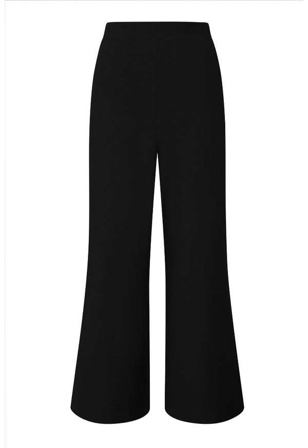 Hot Squash Luxe-Lounge Wide Leg Crepe Trouser Black
