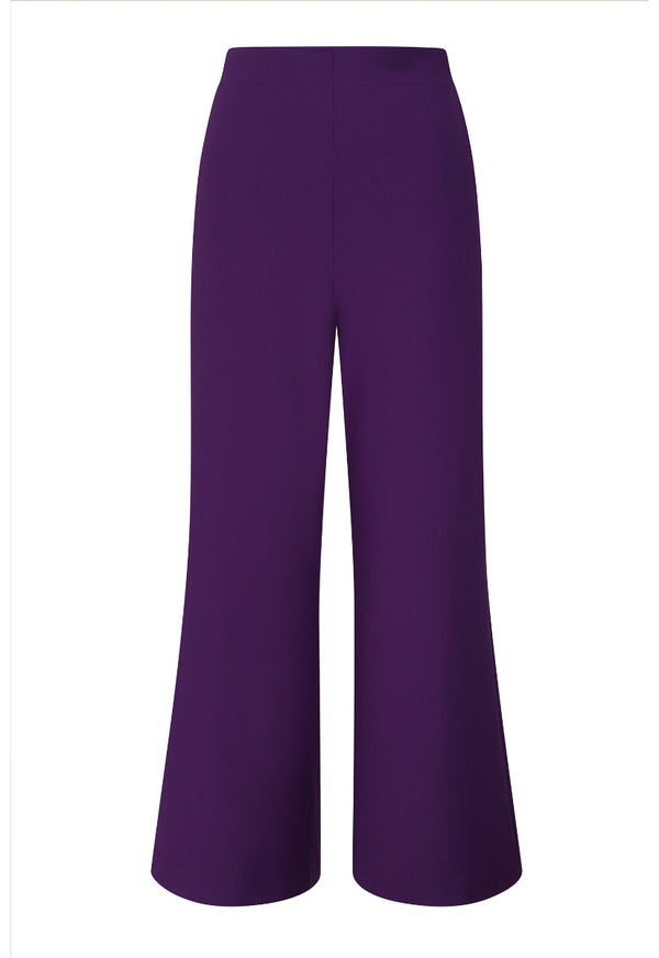 Hot Squash Luxe-Lounge Wide Leg Crepe Trouser Purple