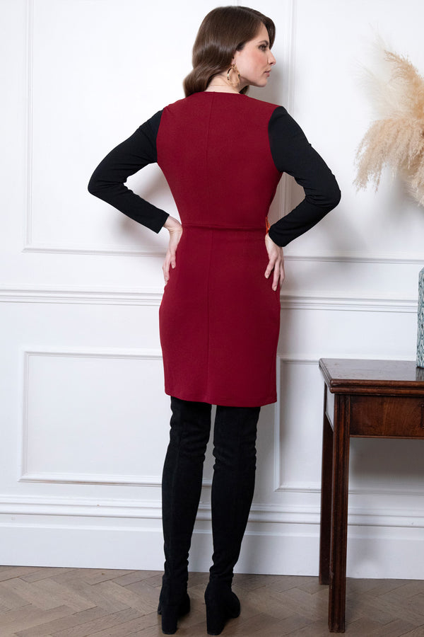 Hot Squash Mini Trench Dress With Buckle Tie Orange / Wine