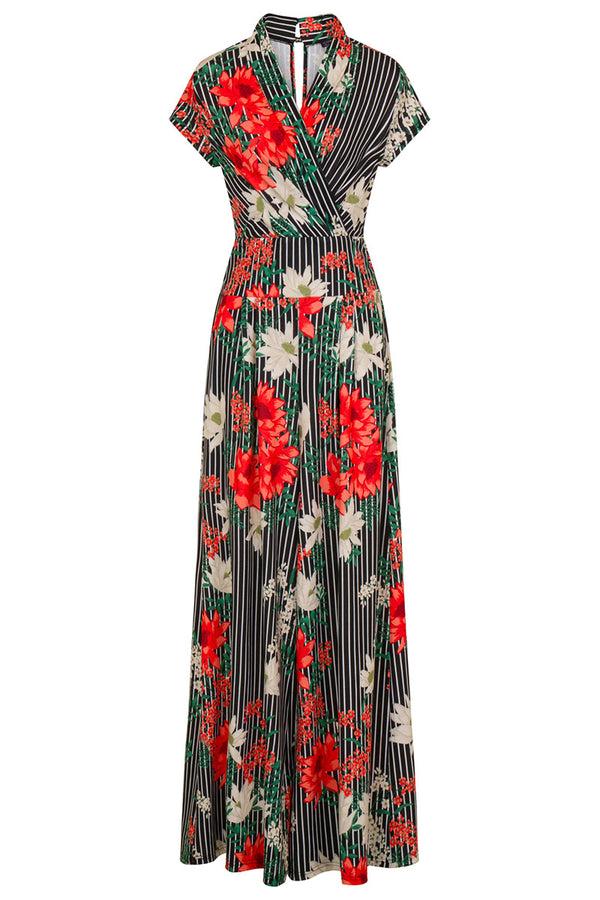 Hot Squash Petite Wide Leg Jumpsuit Pin Striped Floral
