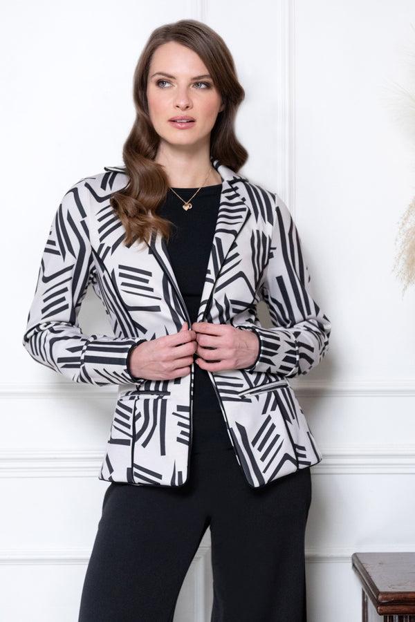 Hot Squash Piping Detail Jacket Black / Grey Calligraphy